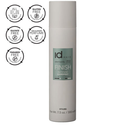 Fixativ intens Intense Hairspray Elements Xclusive 300ml de la IdHAIR are fixare foarte puternica si stralucire medie. Formula cu uscare rapida.