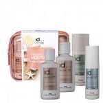 Travel KIT Pentru Hidratare Moisture IdHAIR contine: Sampon si Balsam Moisture pentru hidratare, Intense Hairspray, 911 Rescue Spray si o Borseta.