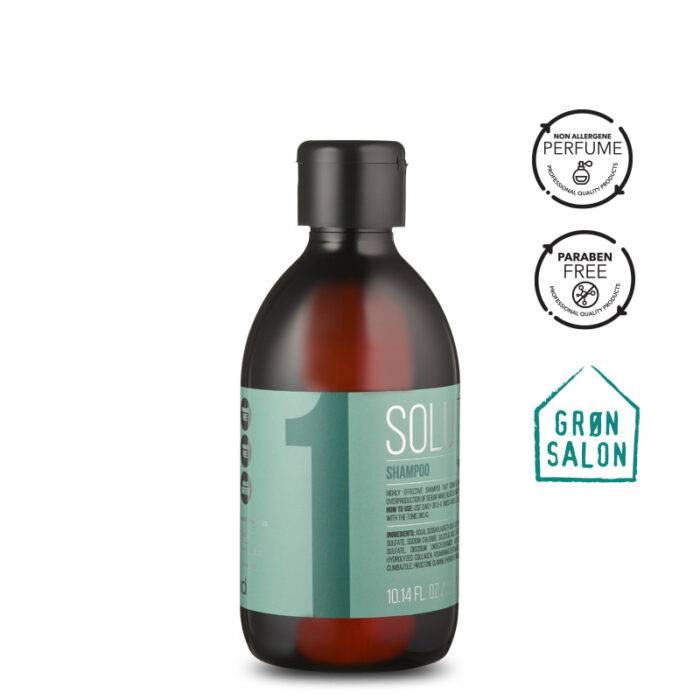 Sampon pentru matreata umeda si scalp gras Solutions No.1 300ml pentru combaterea matretii grase/umede, scalpului iritat si a supra-productiei de sebum.