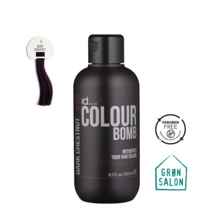 Tratament de colorare Colour Bomb Dark Chestnuit 571 de la IdHAIR este o culoare directa pentru reimprospatarea nuantei sau pentru colorare semi-permanenta.