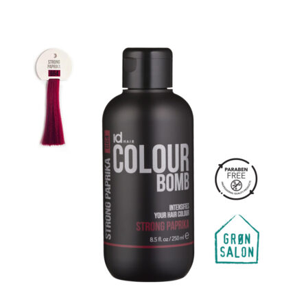 Tratament de colorare Colour Bomb Strong Paprika 664 de la IdHAIR este o culoare directa pentru reimprospatarea nuantei sau pentru colorare semi-permanenta.