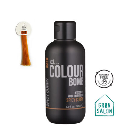 Tratament de colorare Colour Bomb Spicy Curry 744 de la IdHAIR este o culoare directa pentru reimprospatarea nuantei sau pentru colorare semi-permanenta.