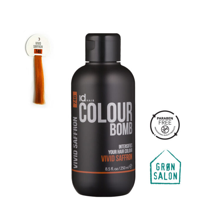 Tratament de colorare Colour Bomb Vivid Saffron 746 de la IdHAIR este o culoare directa pentru reimprospatarea nuantei sau pentru colorare semi-permanenta.