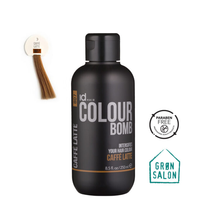 Tratament de colorare Colour Bomb Caffe Latte 807 de la IdHAIR este o culoare directa pentru reimprospatarea nuantei sau pentru colorare semi-permanenta.