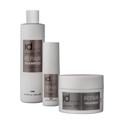 Set Sampon pentru par deteriorat Repair + Masca nutritiva pentru par deteriorat Repair Treatment + Elixir pentru varfuri despicate Repair Split End este conceput special pentru parul deteriorat sau tratat chimic. Reduce efectul stresului oxidativ si are proprietati intense de calmare, fortificare si antioxidare. Aceasta patrunde adanc si repara firul de par conferind elasticitate si impiedica ruperea acestuia. Elixirul este solutia de reparare fara clatire pentru parul deteriorat, tratat chimic si cu varfuri despicate. Acesta reconstruieste si intareste instantaneu firul de par, lasandu-l matasos, catifelat si fara varfuri despicate.