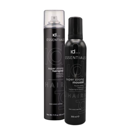 Set Fixativ cu fixare puternica Super Strong Hairspray + Spuma coafat cu fixare puternica Super Strong Mousse este recomandat pentru toate tipurile de par. Mentine coafura in forma dorita pe tot parcursul zilei. Are uscare rapida si nu incarca parul. Spuma se poate folosi atat pe parul umed, cat si pe parul uscat. Aceasta spuma ofera coafurii o fixare puternica, permite control total, oferind parului un aspect natural ce poate fi restilizat usor pe tot parcursul zilei.