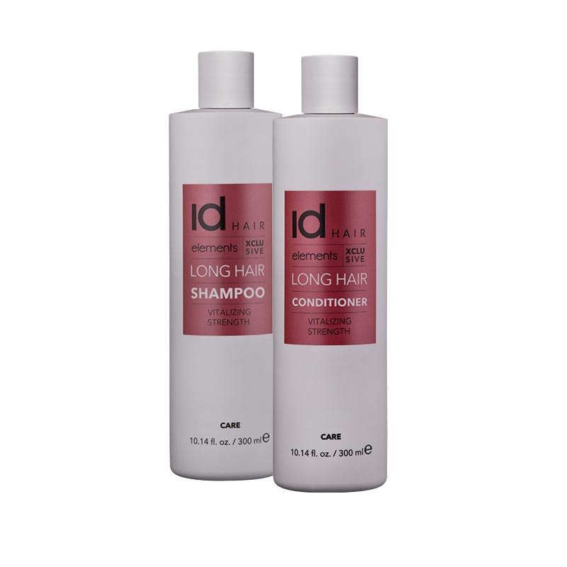 set-Sampon-balsam-LONG-HAIR-XCLS-idhair Set Long Hair Sampon pentru par lung-extensii + Long Hair balsam pentru par lung-extensii ElementsXclusive 300ml curata delicat parul si disciplineaza firele rebele. Cu acest sampon parul lung devine mai rezistent, mai hidratat si mai usor de coafat. Balsamul este conceput special pentru ingrijirea si protectia optima a parului lung/extensiilor.