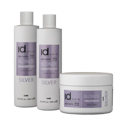 Set Sampon pentru par blond Silver + Balsam pentru par blond Silver + Masca tratament Silver XCLS pentru intretinera parului blond neutralizeaza tonurile calde nedorite, lasand o nuanta blonda, rece si clara. Balsamul ofera hidratare si stralucire parului, adaugand un plus de suplete si forta. Masca este imbogățita cu complex de aminoacizi din grâu care pătrund în interiorul firului de păr, avand ca rezultat rezultat blond curat, hidratat si matasos.