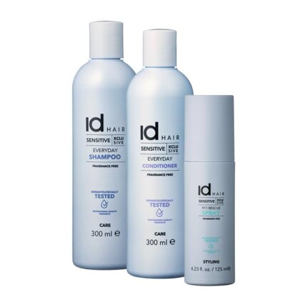 Set Sampon pentru scalp sensibil Sensitive EVERYDAY + Masca tratament hidratare intensa Deep Weekly Treatment 200ml + Spray multifunctional 911 Sensitive XCLS Rescue Spray 125ml. Saponul este recomandat pentru scalpul si parul sensibil si contine un complex de extracte vegetale, cunoscute pentru calmarea scalpului iritat. Masca contine un complex de extracte botanice, cunoscute pentru calmarea pielii iritate la nivelul scalpului. Spray multifunctional 911, o solutie all-in-one pentru nevoile parului dvs.