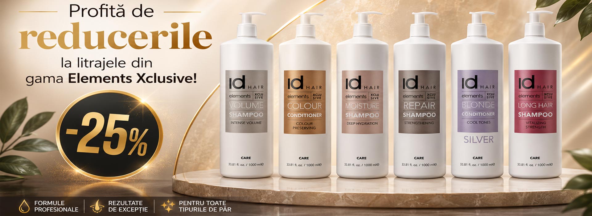 Profita de reducerile la litrajele din gama Elements Xclusive de la IdHAIR!